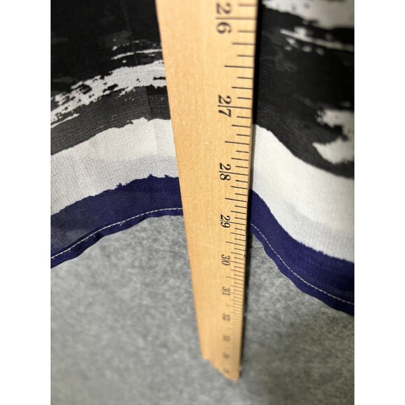 CHICOS Blouse Womens 3 XL Top Short Sleeve Sheer Cuffed Arms V Neck Relax - Picture 6 of 7